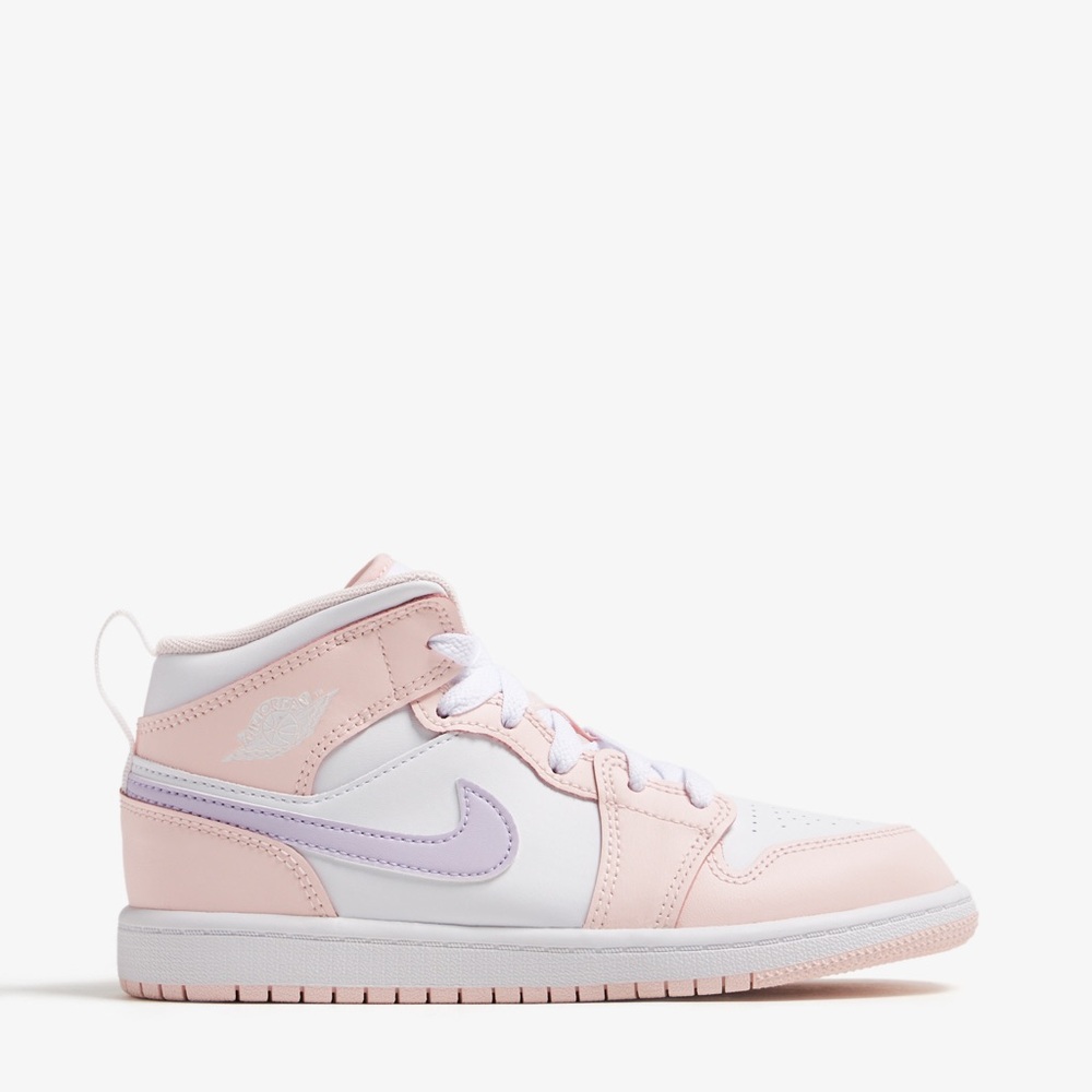 Nike Pink and White Sneakers Air Jordan 1 Mid